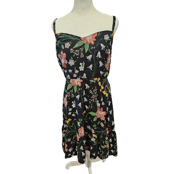 Old navy xl womens floral mini sundress black flirty feminine garden - Picture 1 of 6